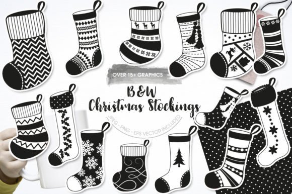 B W Christmas Stockings Embroidery Design Review