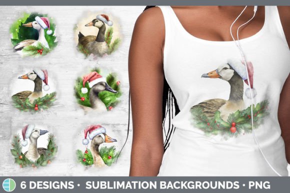 Christmas Barn Goose Background Grunge Illustration