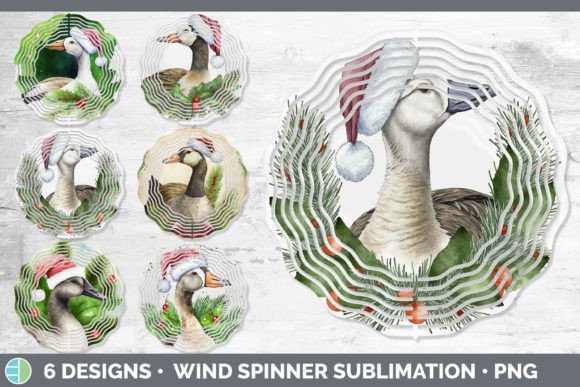 Christmas Barn Goose Wind Spinner Subl Illustrations