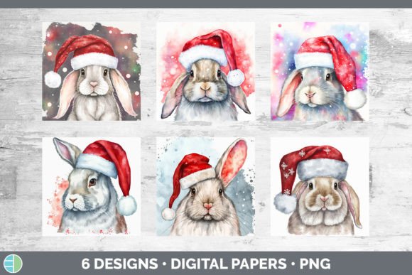 Christmas Bunny Backgrounds Digital Sc for Blog & Website Design