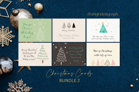Christmas Cards-Printable 2 Illustrations for Content Publishing