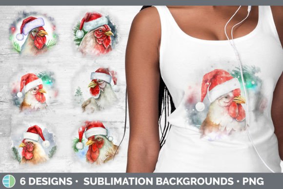 Christmas Chicken Background Grunge Su Illustrations