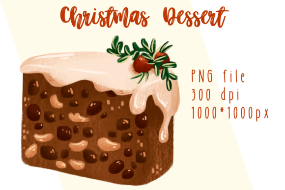 Christmas Dessert Illustrations for Holiday Design Projects