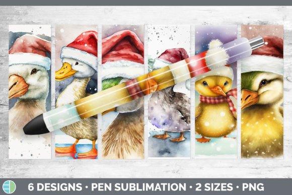 Christmas Duck Pen Wraps Epoxy Sublima Illustrations for Content Publishing
