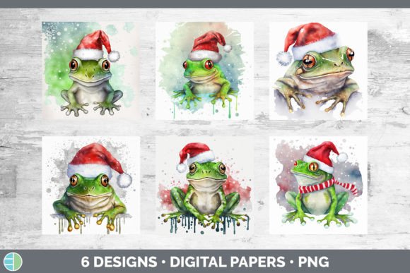 Christmas Frog Backgrounds Digital Scr for Branding