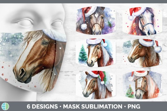Christmas Horse Mask Sublimation Bundl for Local Branding