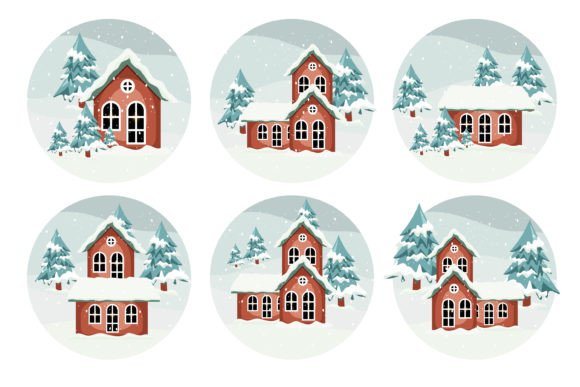 Christmas Winter Background Collection Illustrations