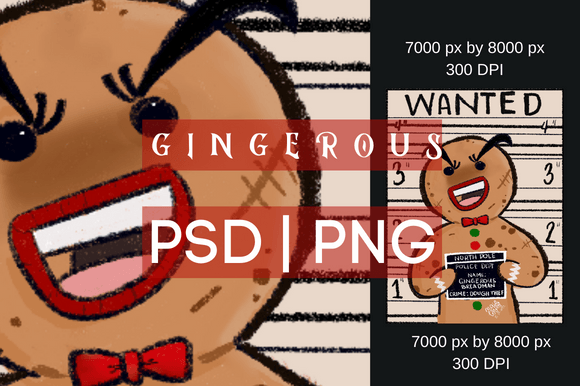Ginger Bread Man Christmas Sublimation Illustrations